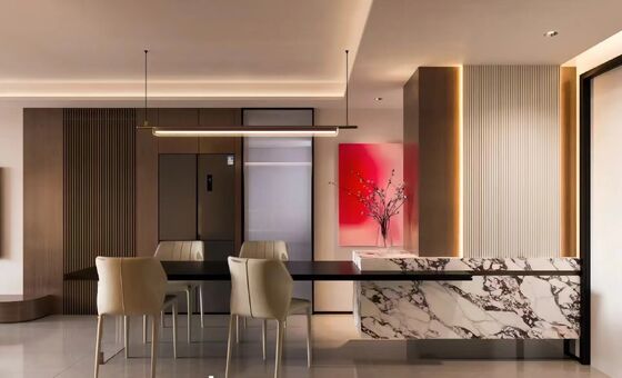 China Bambus Holzfaser Veneer PVC Wandplatte 5mm Bambus Wandplatte WPC Veneer Wandplatte einfach zu installieren PVC Wandplatte