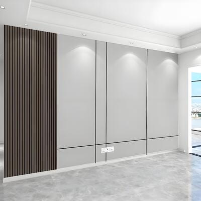 Bamboo wood fiber veneer waterproof pvc wooden sheet fireproof carbon crystal wall panels Modern style pvc sandwich panel