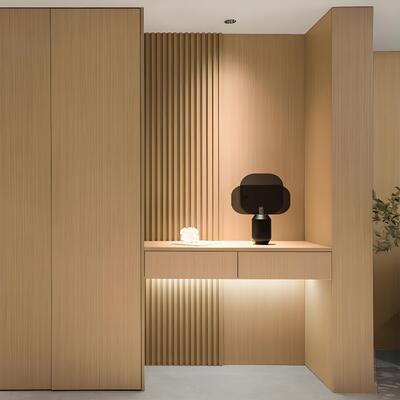 Chapa de madera de PVC de China Panels de pared de chapa Heißverkauf pvc Holzfurnier pvc Kohlenstoffkristallplatte für Innenarchitektur